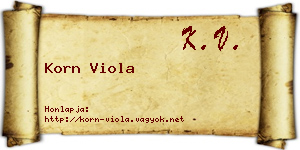 Korn Viola névjegykártya